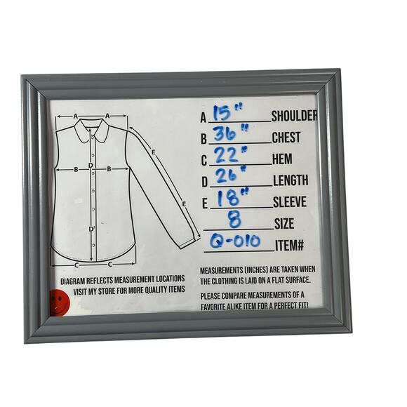 Foxcroft Womens Button Front Top Size 8 Fitted Red Pink Non Iron 3/4 Sleeve - Picture 9 of 13